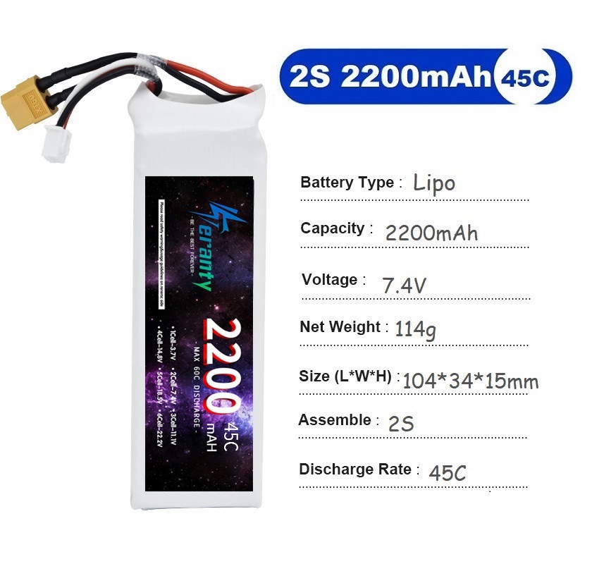 2 шт. 7,4 В Lipo 2S аккумулято – обзор и цена Drone Battery Lipo
