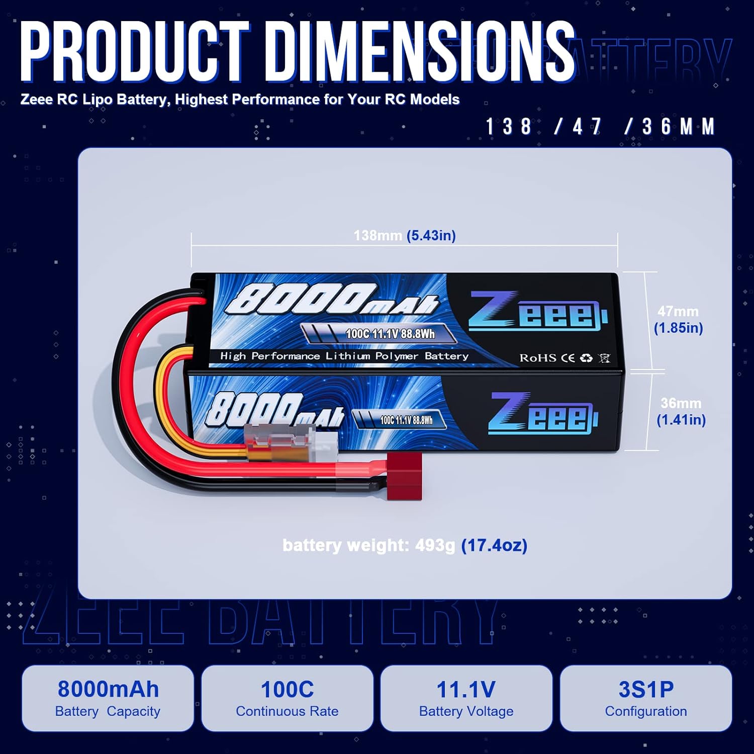 Zeee Lipo 3S 8000 мАч Аккумуля – обзор и цена Drone Battery 3S